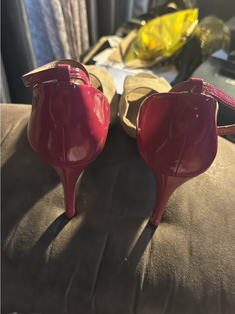 BCBGeneration Red Patent Stiletto Sandals